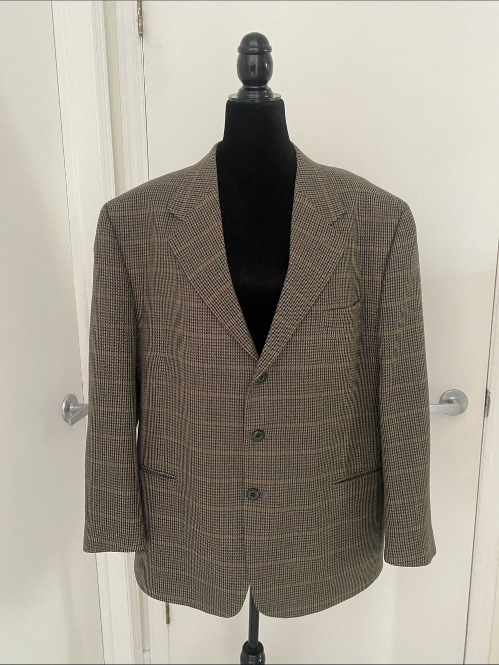 EMBASSY ROW made in Canada Men's Classic Glen Plaid Blazer Green probably 44R